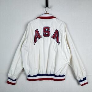 Vintage Champion ASA Softball Hall Of Fame Nylon Lined Jacket 2XL Made In USA